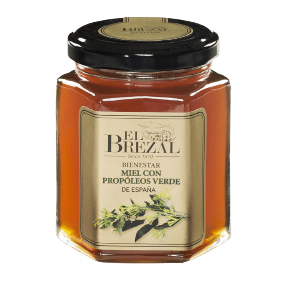Glas El Brezal honning fra Spanien med Propoleos Verde