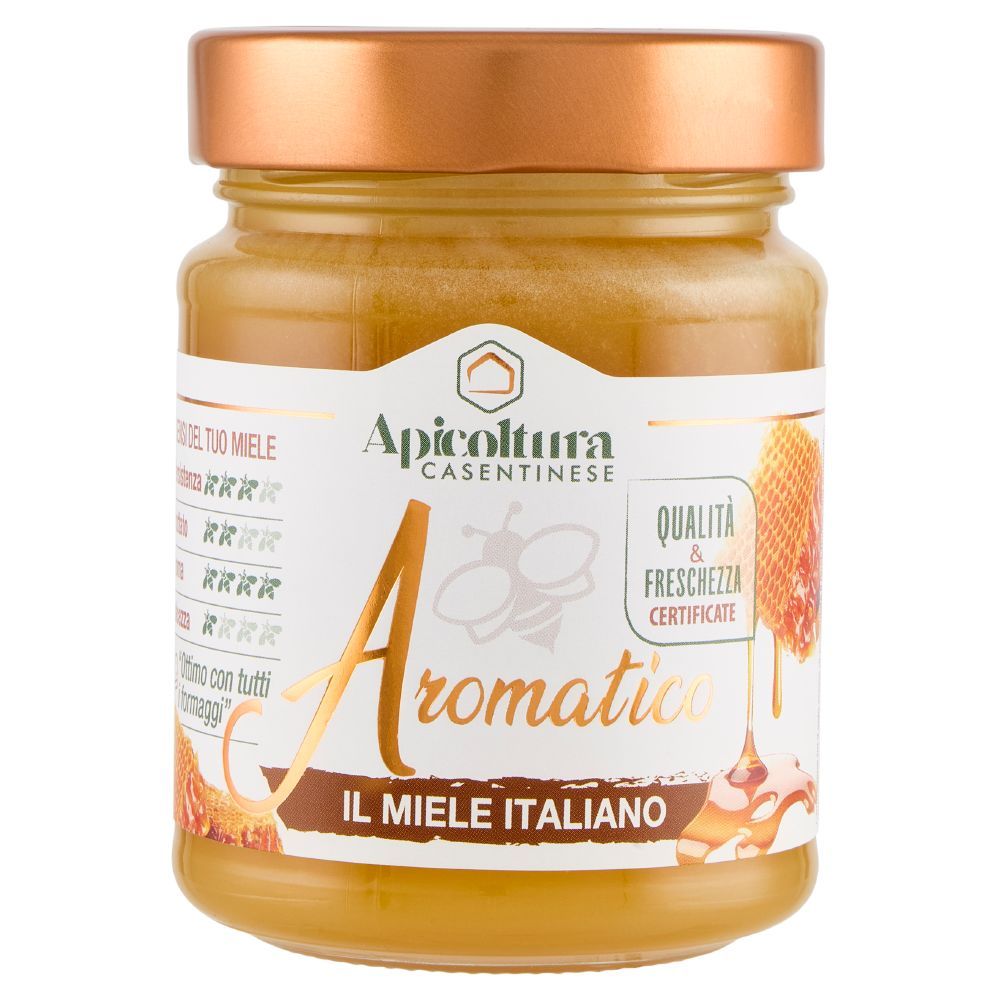 Glas med Apicoltura Casentinese Aromatico honning, fra Italien