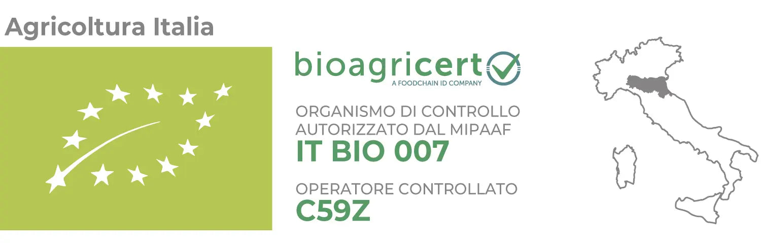BIO certifikat fra Agricoltura Italia med control nummer