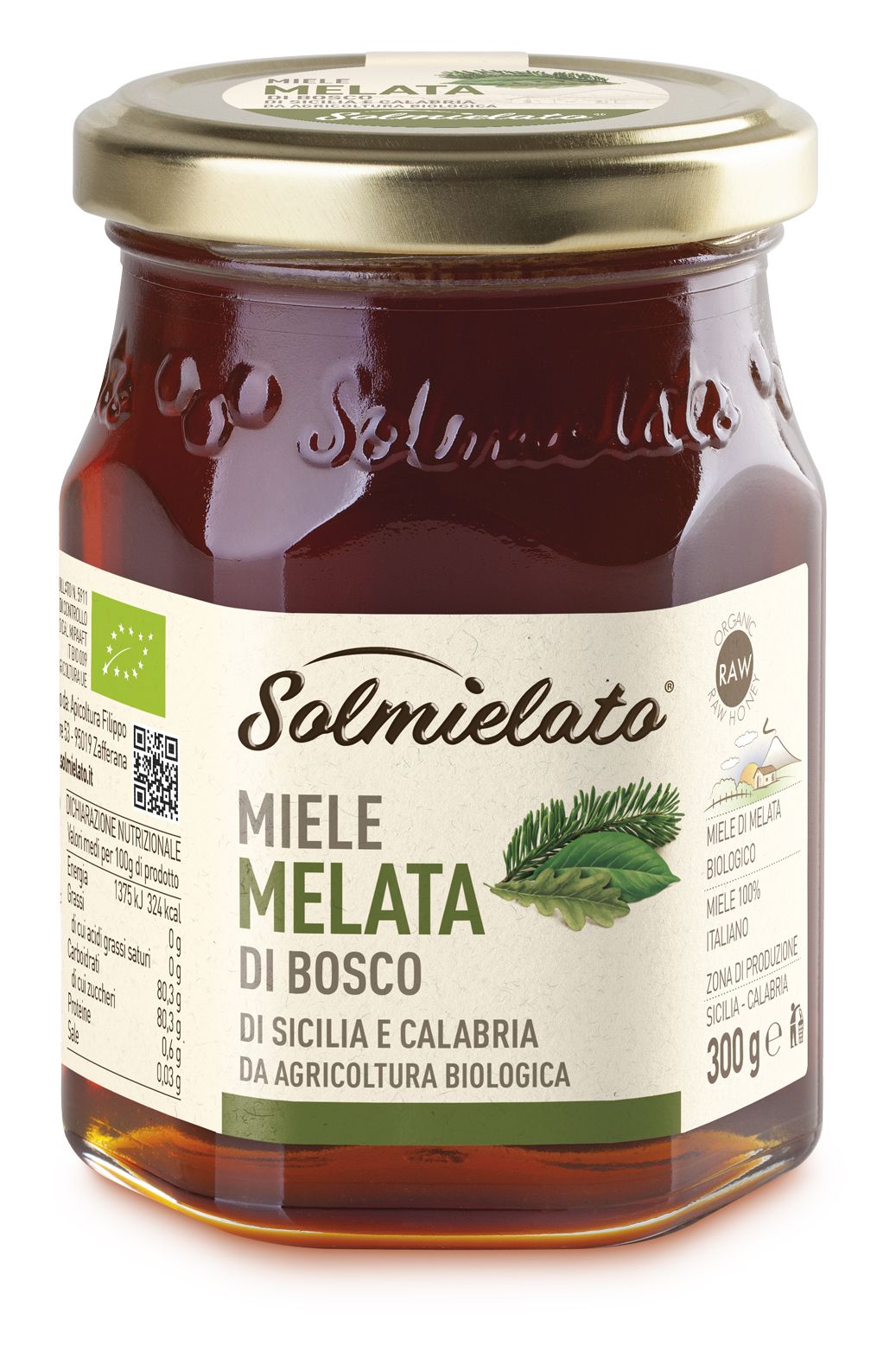 Glas med Solmielato honningdug honning,  Sicilien - Italien