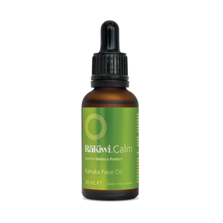 flaske med RāKiwi CALM Kānuka ansigtsolie, 30 ml