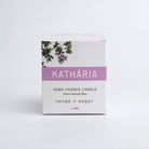 Kathária kasse med håndlavet bivoks lys med timian. 