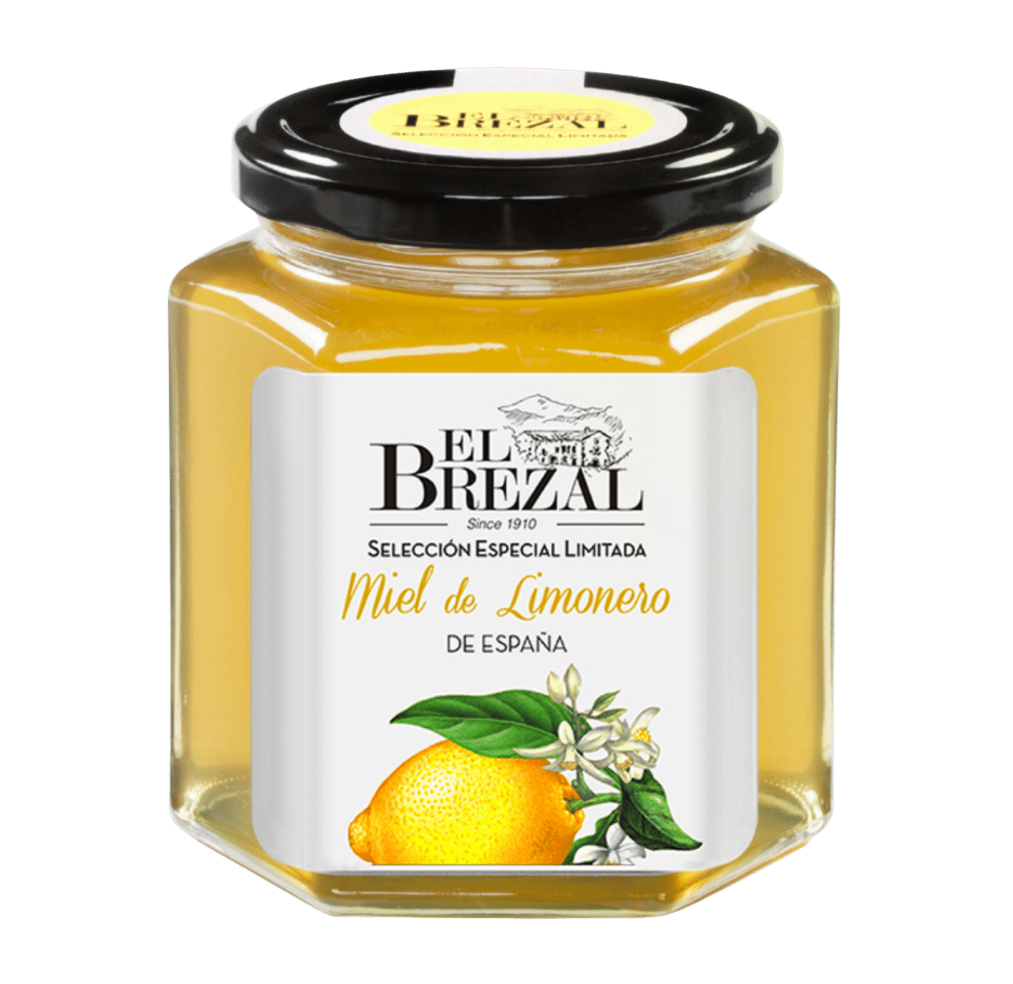 Glas med El Brezal honning fra  citronblomster, fra Spanien
